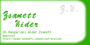 zsanett wider business card